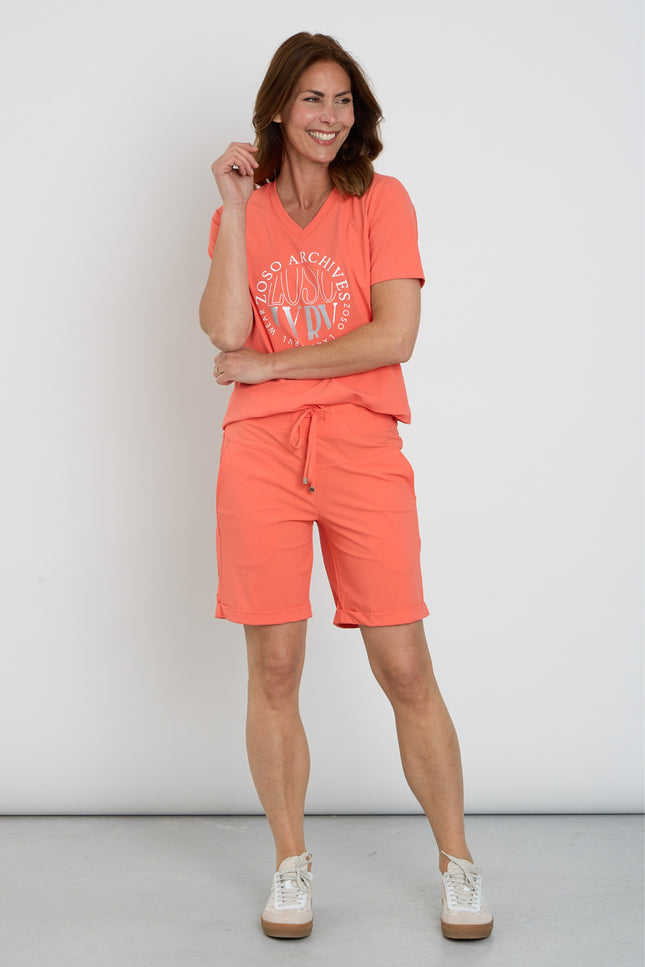 Zoso Travel Short Bowie Coral 262 Stretchshop.nl