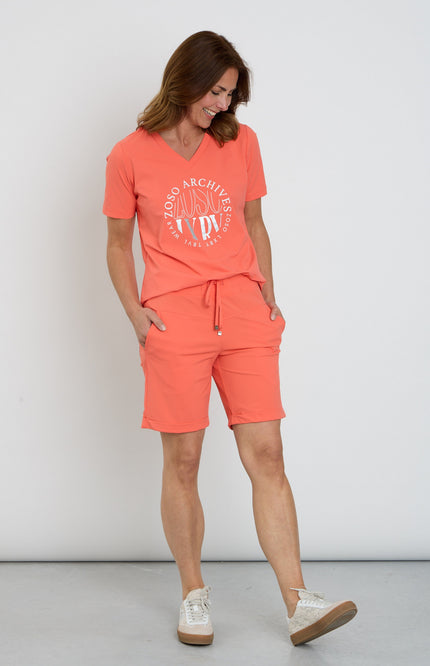 Zoso Travel Short Bowie Coral 262 Stretchshop.nl