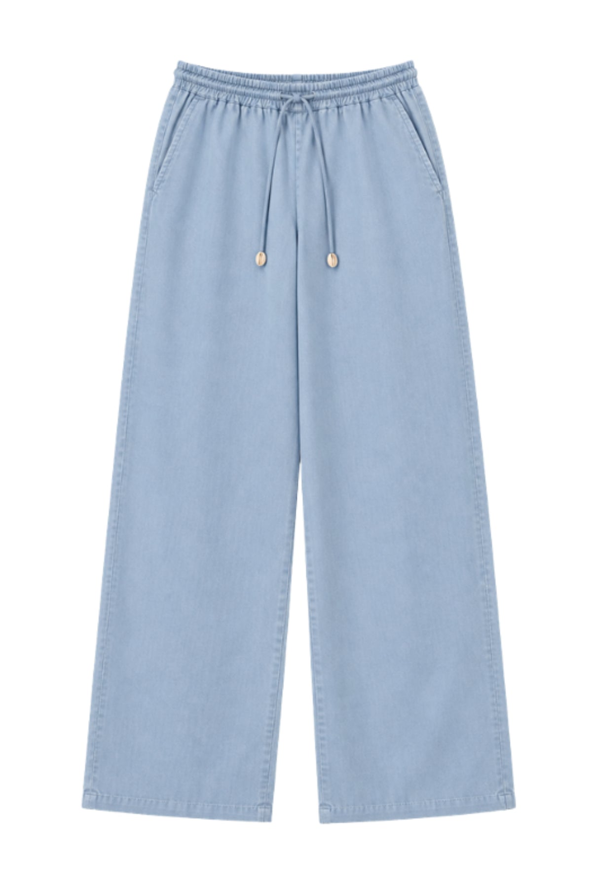 Lichtblauwe Rosan broek van Elvira Casuals, casual damesbroek met elegante pasvorm en comfortabele stof.