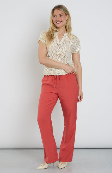Elvira Casuals Broek Elodi Burnt Sienna Stretchshop.nl