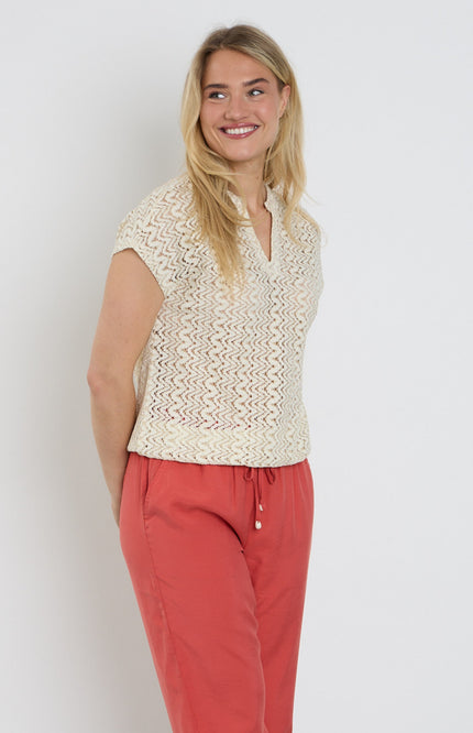 Elvira Casuals Top Julia Ecru Stretchshop.nl