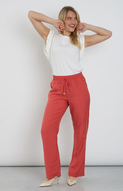 Elvira Casuals Broek Elodi Burnt Sienna Stretchshop.nl