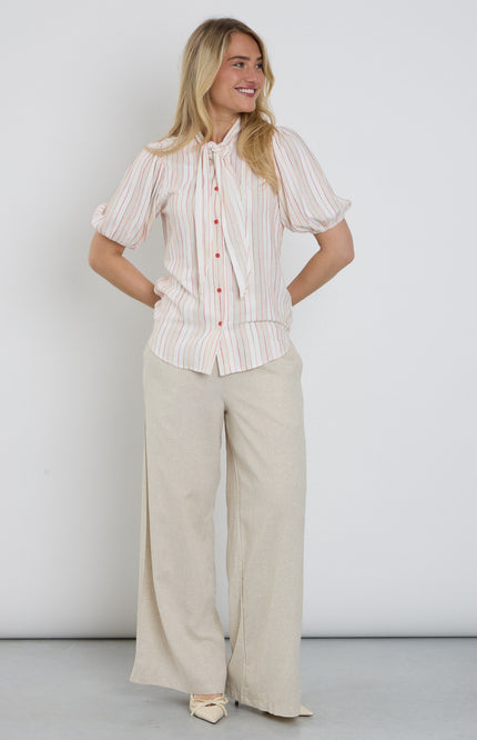 Elvira Casuals Broek Amelia Creme Stretchshop.nl
