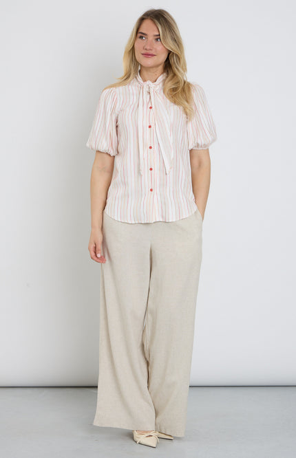 Elvira Casuals Broek Amelia Creme Stretchshop.nl