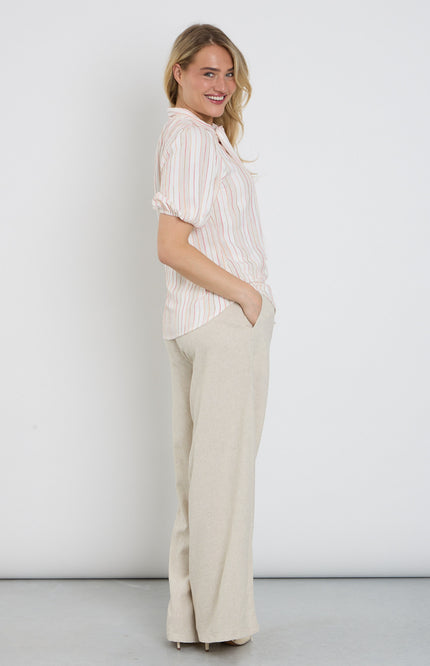 Elvira Casuals Broek Amelia Creme Stretchshop.nl
