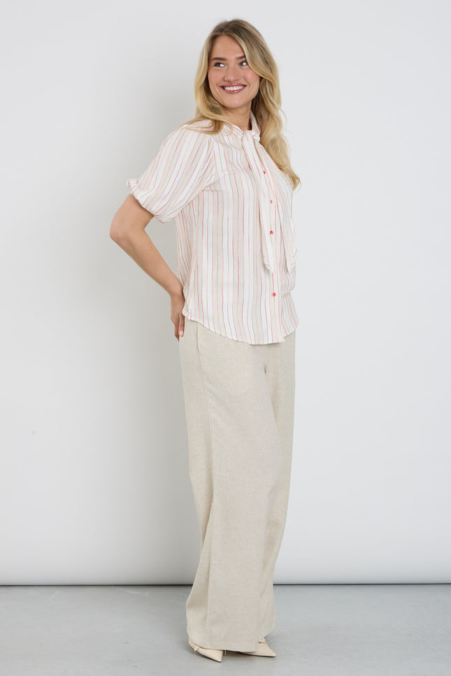 Elvira Casuals Broek Amelia Creme Stretchshop.nl
