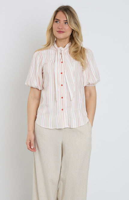 Elvira Casuals Blouse Siny Striped Linen Stretchshop.nl