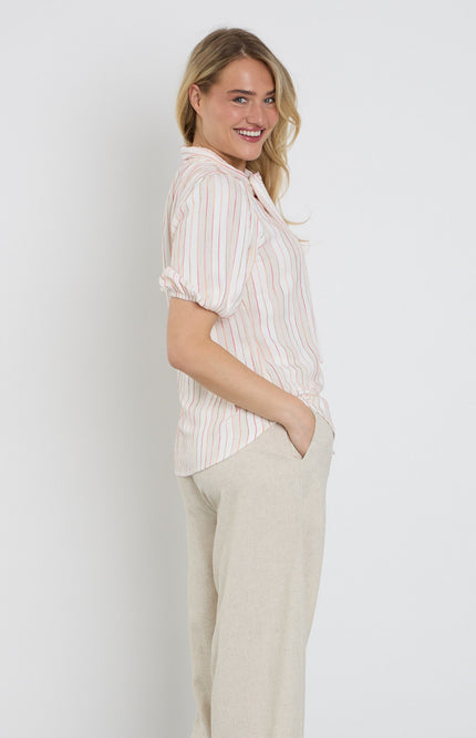 Elvira Casuals Blouse Siny Striped Linen Stretchshop.nl