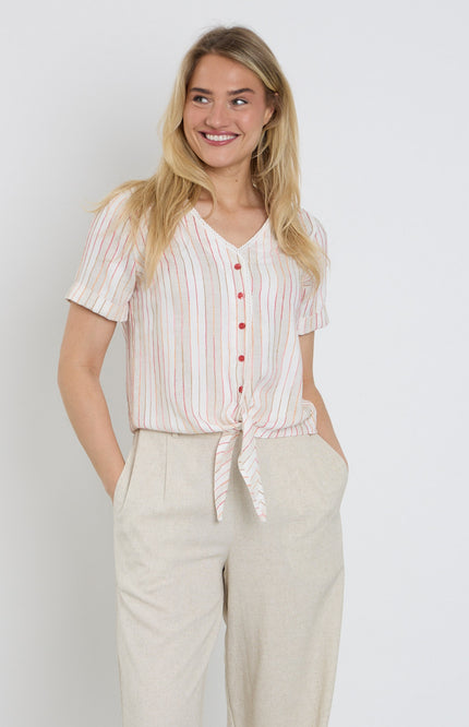 Elvira Casuals Blouse Silvia Striped Linen Stretchshop.nl