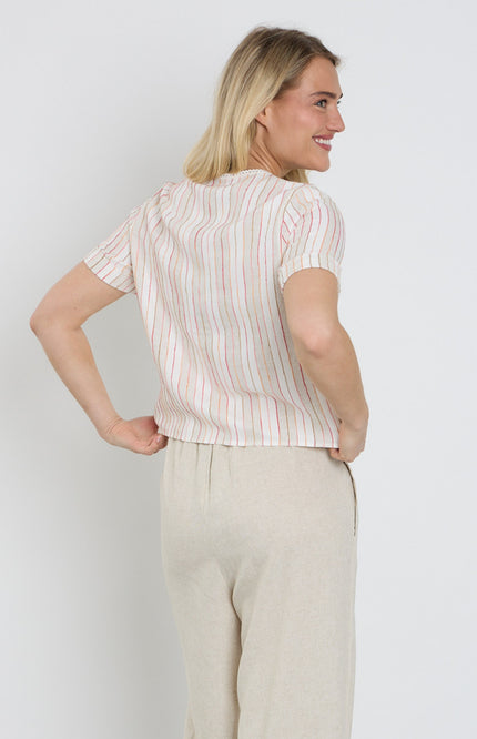 Elvira Casuals Blouse Silvia Striped Linen Stretchshop.nl