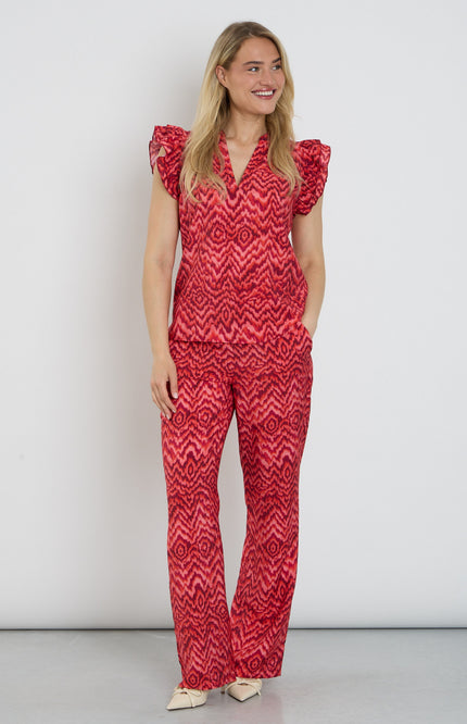 Elvira Casuals Broek Luka Pink Summer Stretchshop.nl