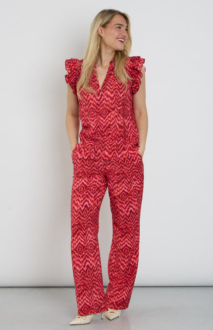 Elvira Casuals Broek Luka Pink Summer Stretchshop.nl