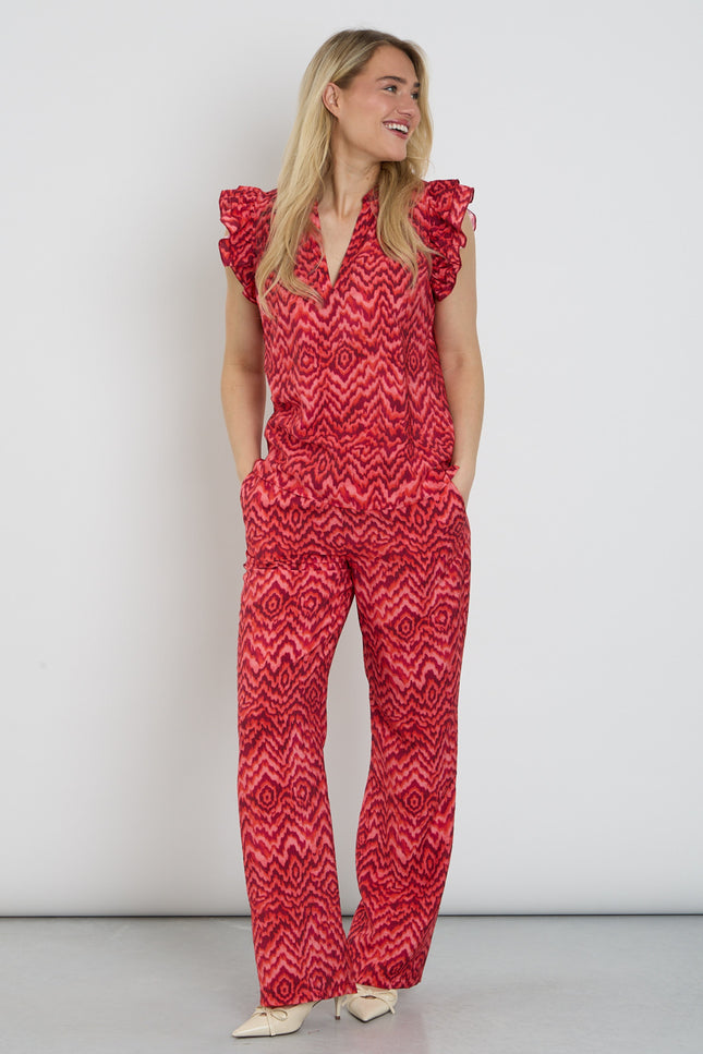 Elvira Casuals Broek Luka Pink Summer Stretchshop.nl