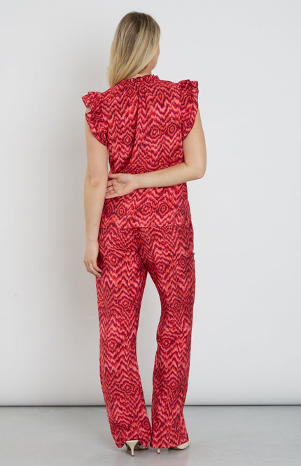 Elvira Casuals Broek Luka Pink Summer Stretchshop.nl