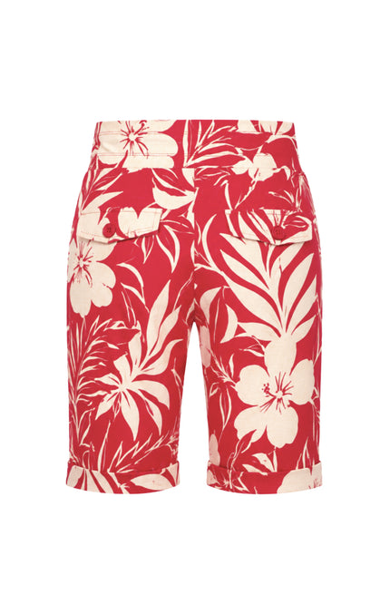 Travel Short Hibiscus Print Red 202423