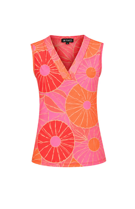 Travel Top Desert Anemone Print Coral 202425