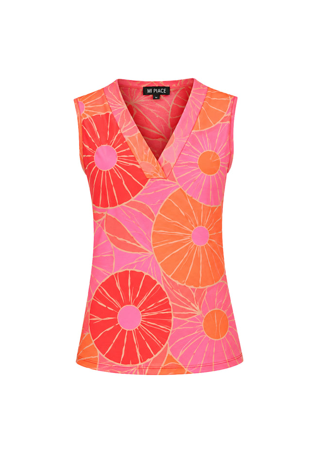 Travel Top Desert Anemone Print Coral 202425