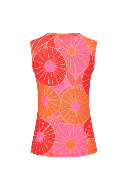 Travel Top Desert Anemone Print Coral 202425