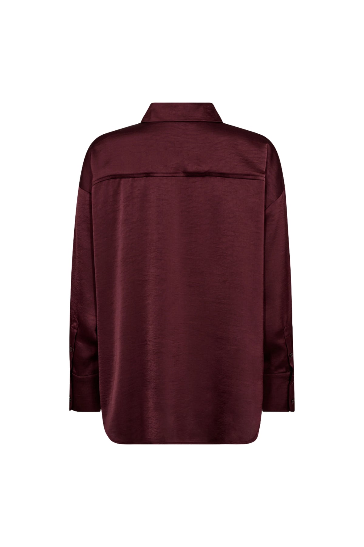 Zwarte blouse Fqnira Port Royale van Freequent met lange mouwen en V-hals, gedragen door een model.