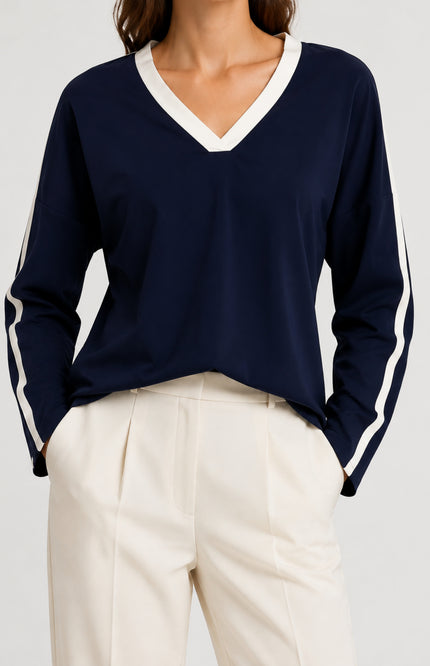 Travel Top Losina Navy Offwhite