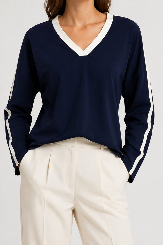 Travel Top Losina Navy Offwhite