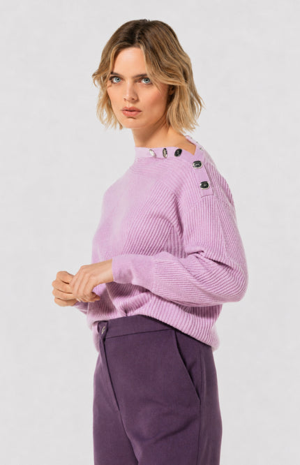 Trui Knopendetails Light Violet 4210-41