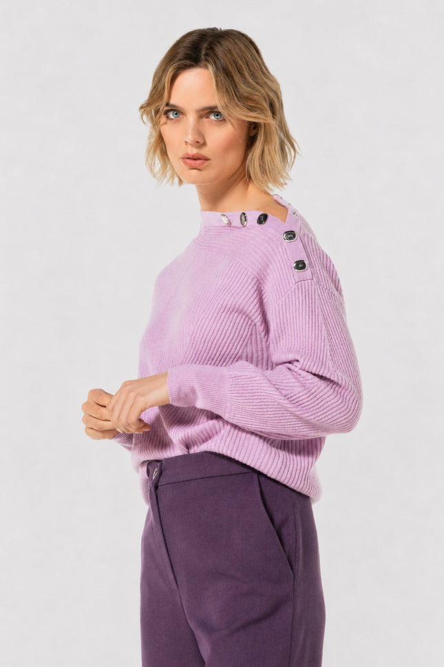 Trui Knopendetails Light Violet 4210-41