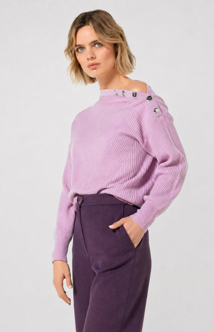 Trui Knopendetails Light Violet 4210-41