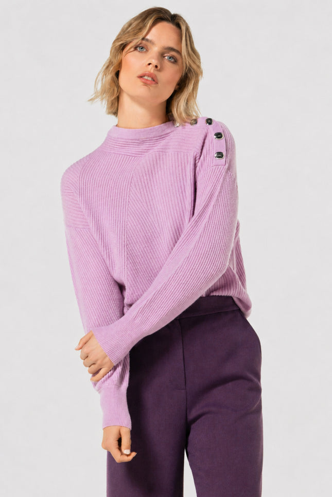 Trui Knopendetails Light Violet 4210-41