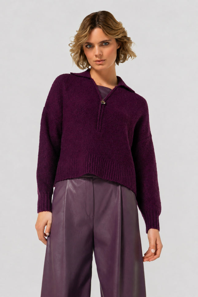 Trui Halfzip Plum 4222-45