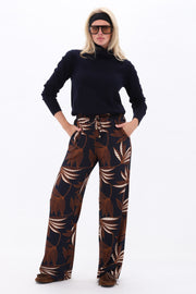 K-design botanische print broek met comfortabele pasvorm en kleurrijke bloemenmotief, geschikt voor casual en chique gelegenheden