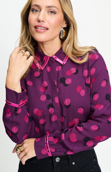 Blouse Mila Disco Dots Purple SP9840