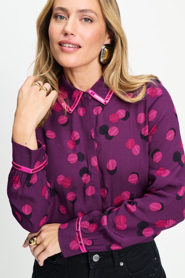 Blouse Mila Disco Dots Purple SP9840