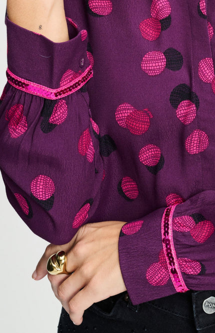Blouse Mila Disco Dots Purple SP9840