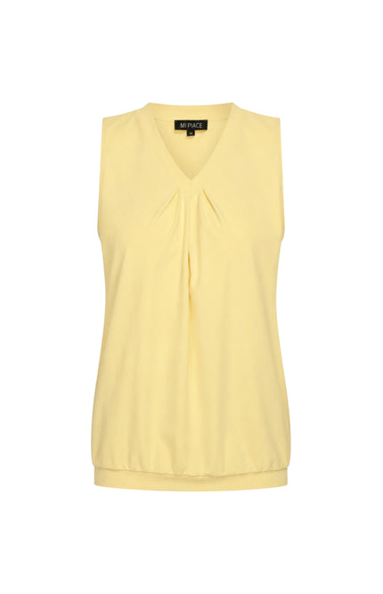 Mi Piace Travel Top Pleated Lemon Yellow 202814 Stretchshop.nl
