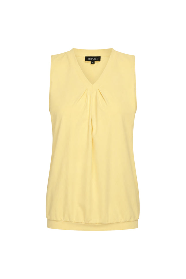 Mi Piace Travel Top Pleated Lemon Yellow 202814 Stretchshop.nl