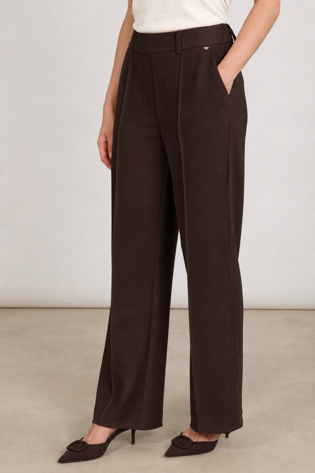 Broek Jill Suedine Chocolate NKF09121