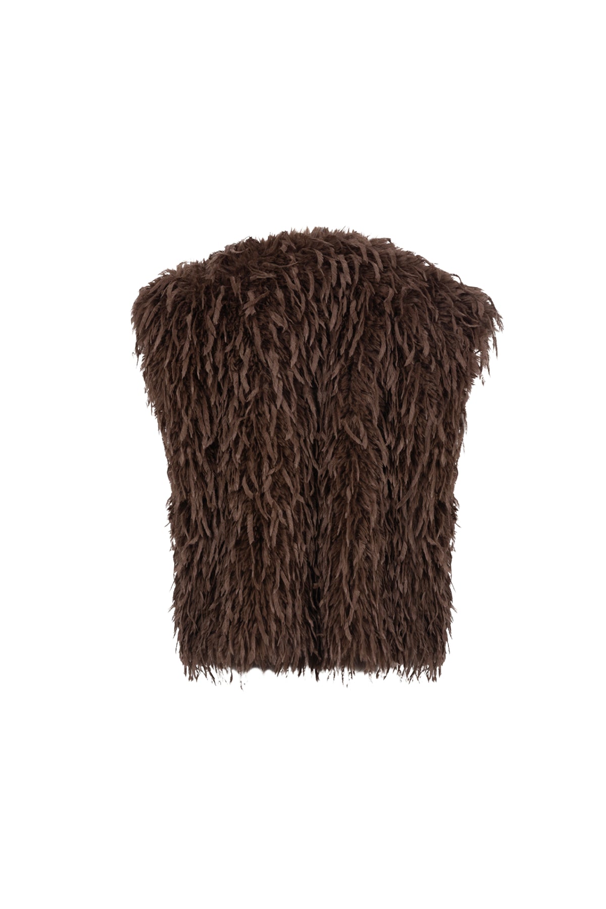 Taupe Nukus Gilet Mila Feather met dons details, zachte stof en stijlvolle pasvorm, perfect voor koude dagen.