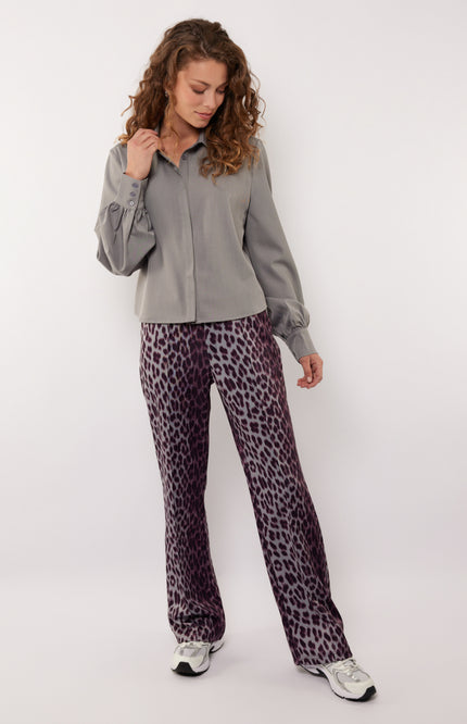 Broek Bindi Gray Melange Mauve Wine