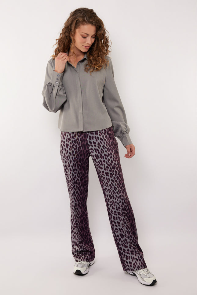 Broek Bindi Gray Melange Mauve Wine