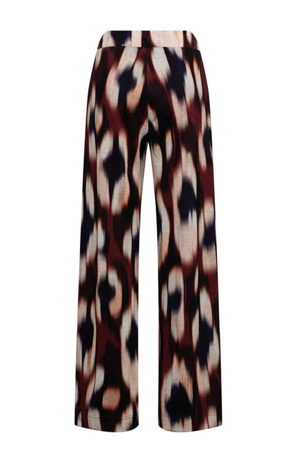 &Co woman Broek Dawn Faded Big Wine Red Multi PA403 Stretchshop.nl