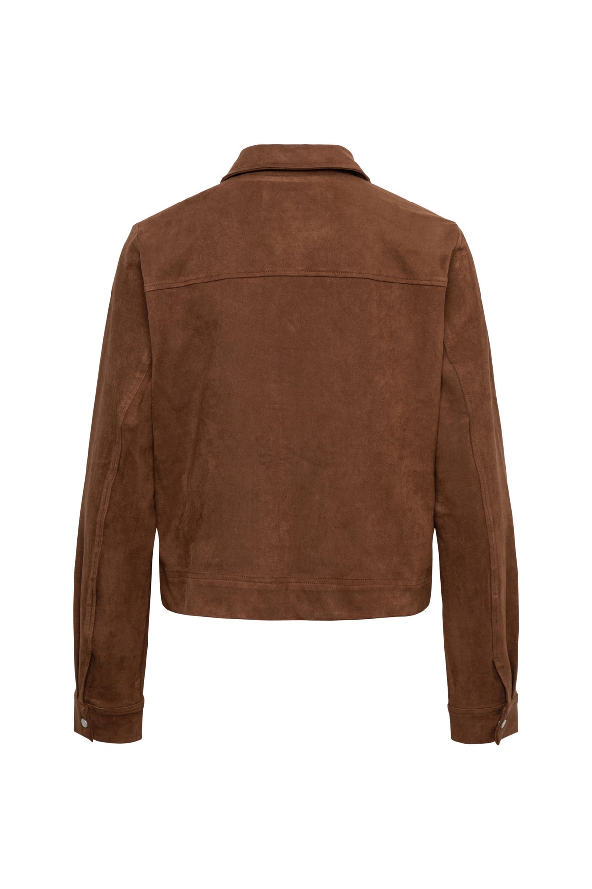 Donkere jas Hazel Caramel van &Co woman, met knopen en warme stof, geschikt voor herfst en winter.