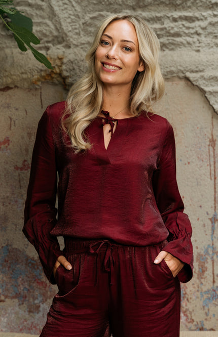 Blouse Melina Wine Red BL406