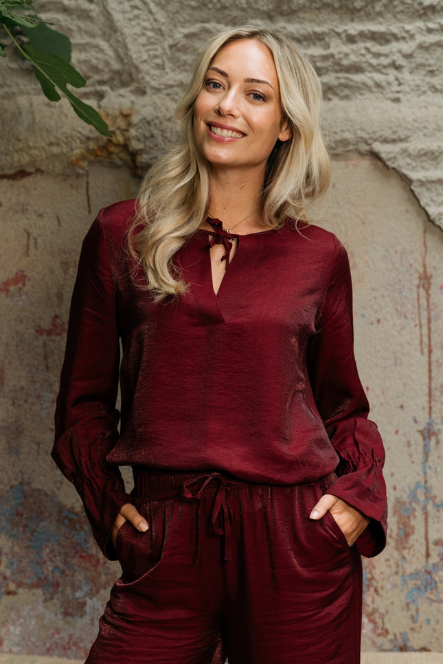 Blouse Melina Wine Red BL406