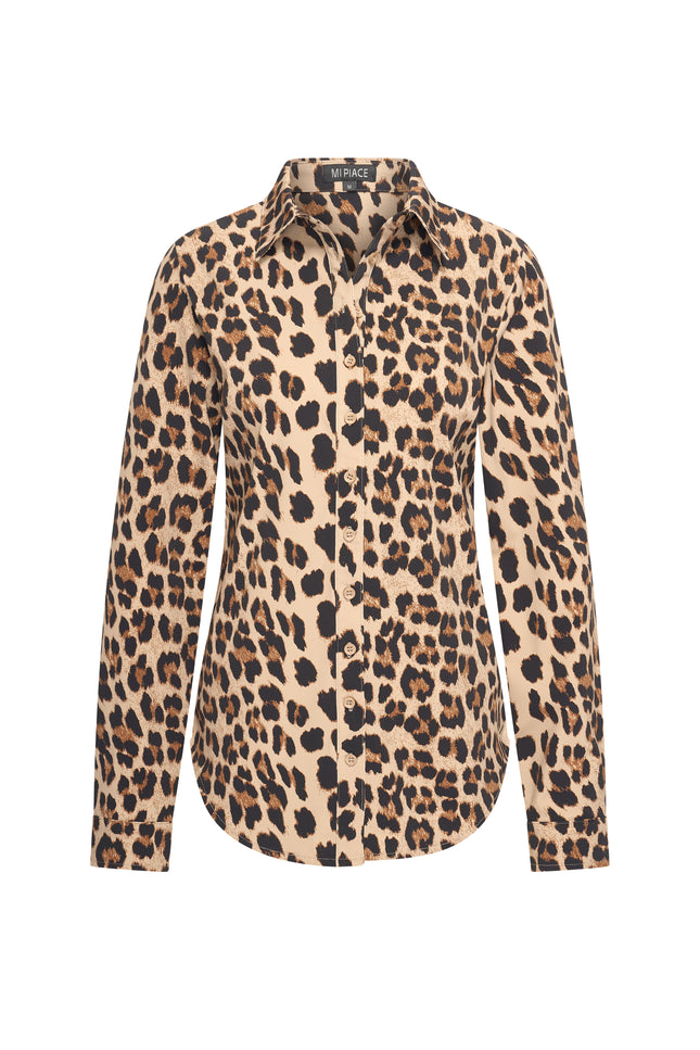 Travel Blouse Leopard Print Latte 60840