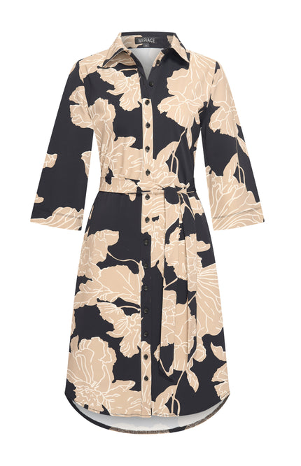 Travel Jurk Big Flower Print Black 202663