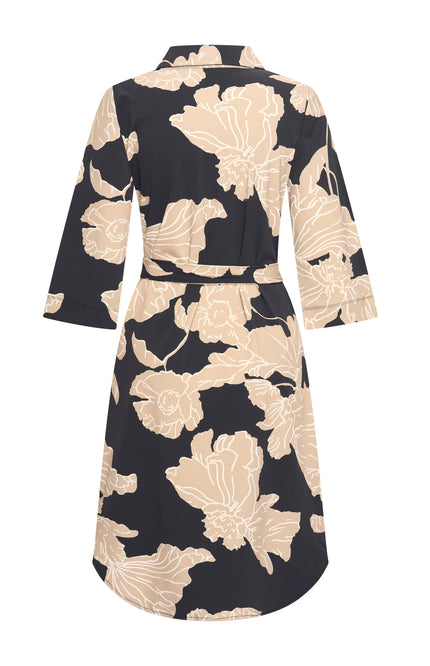 Travel Jurk Big Flower Print Black 202663