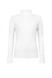 Lichte offwhite trui Pamela van Zoso met lange mouwen en ronde hals, op een witte achtergrond.