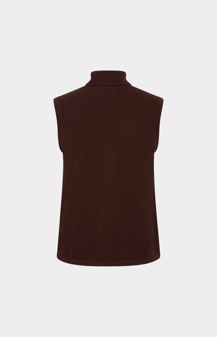EsQualo Sweater Wool Col Chocolate W25.07704 Stretchshop.nl