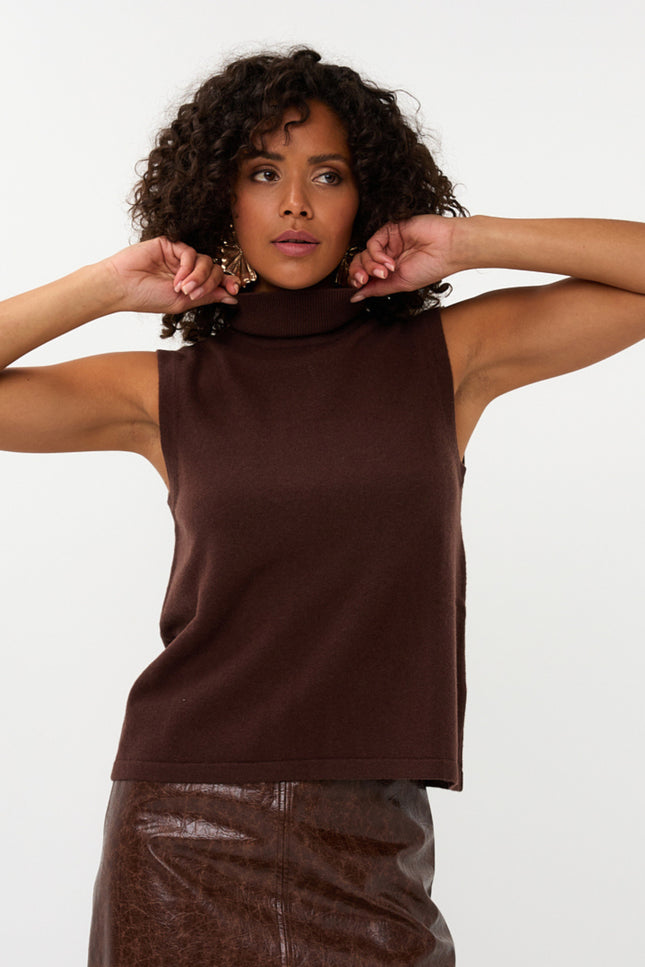 Sweater Wool Col Chocolate W25.07704